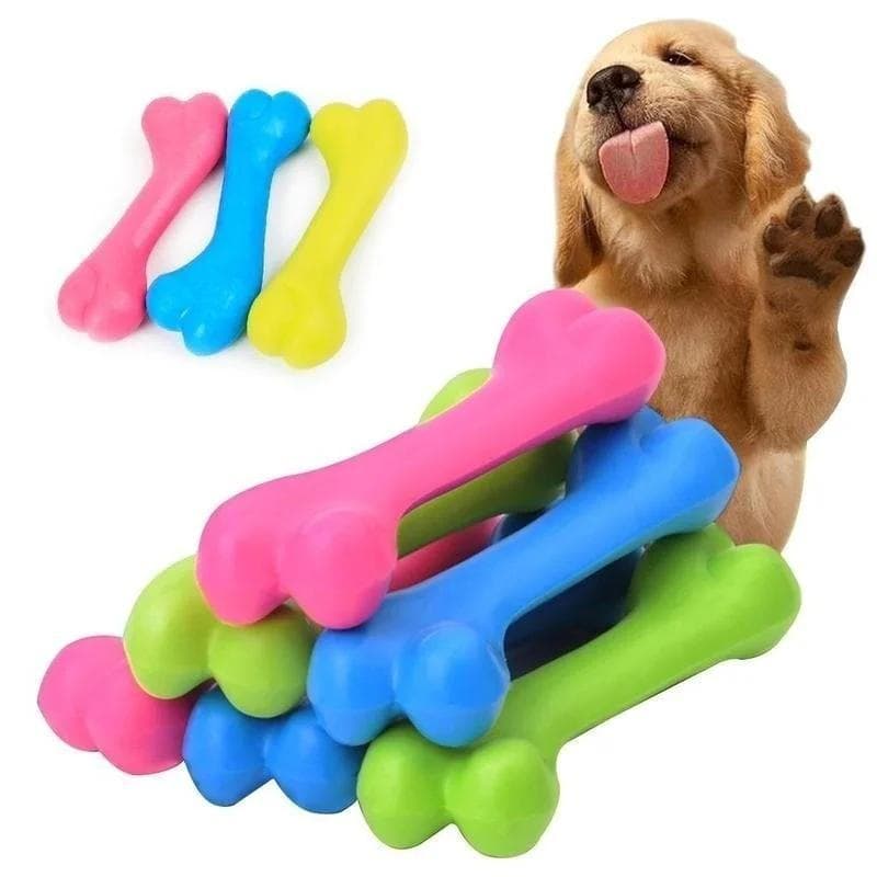 Cão De Estimação Filhote De Cachorro Gato Borracha Dentes Dentários Mastigar Osso Jogar Treinamento Buscar Brinquedos Di