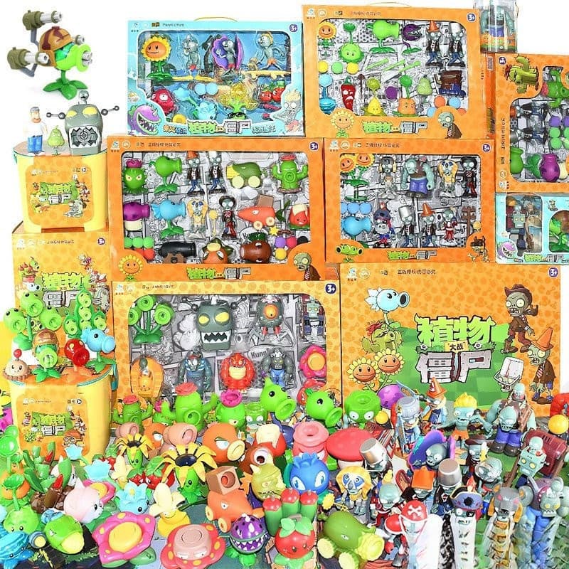 Modelo de zumbi do jogo Plants vs. Zombies original, modelo de planta em grande escala com lançador.   TISX BOBC