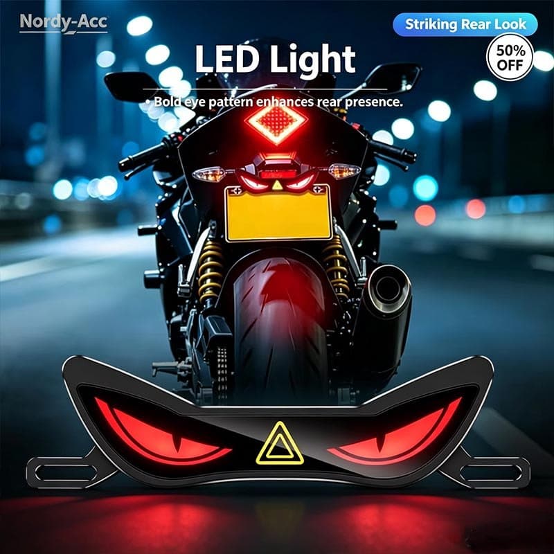 Luz Ambiente Modificada Para Olho De Demônio Motocicleta , Lâmpada De Freio De Aviso De Néon Piscante De Respiração LED