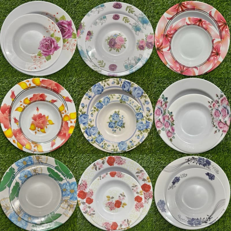Prato fundos 23cm E prato de sobremesa 17,50cm  De Melamina  KIT com 6/12/18  Ref :(P-07-A)