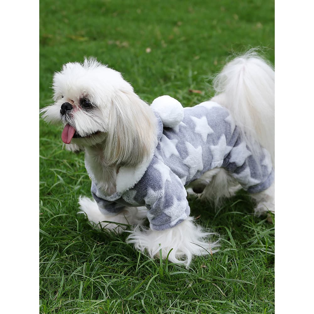 Filhote de cachorro de pelúcia roupas para cães inverno Pet velo casaco Pomeranian quatro patas pequeno filhote de cacho