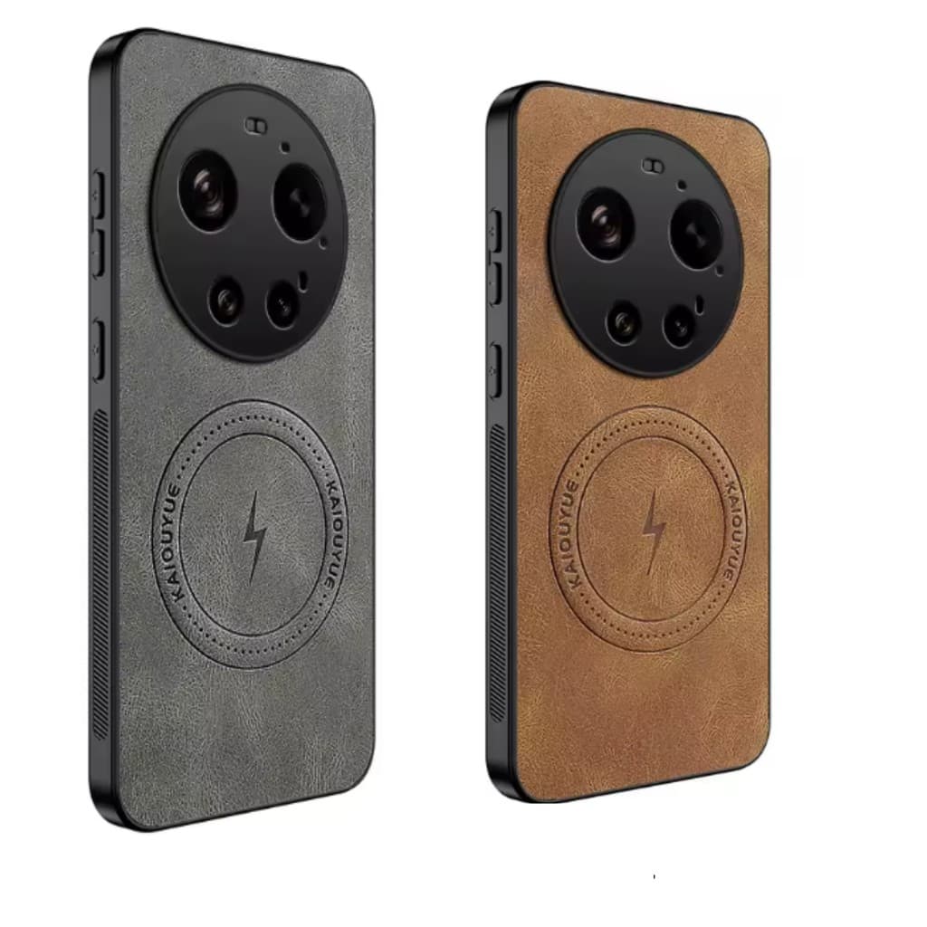 Capinha Capa Camurça Couro C/ Magsafe Magnética Para Xiaomi 17 Ultra