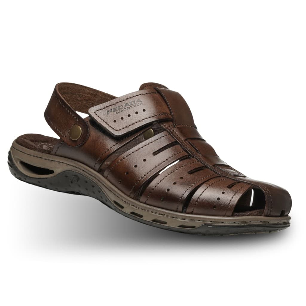 Sandália Masculina em Couro Papete de Homem Pegada 131676