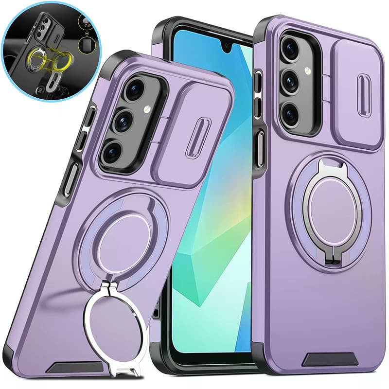 Para Samsung Galaxy A17 A37 A57 A07 A16 A26 A36 A56 5G A06 Caso Slide Câmera Proteger Anel Titular Capa À Prova De Choqu
