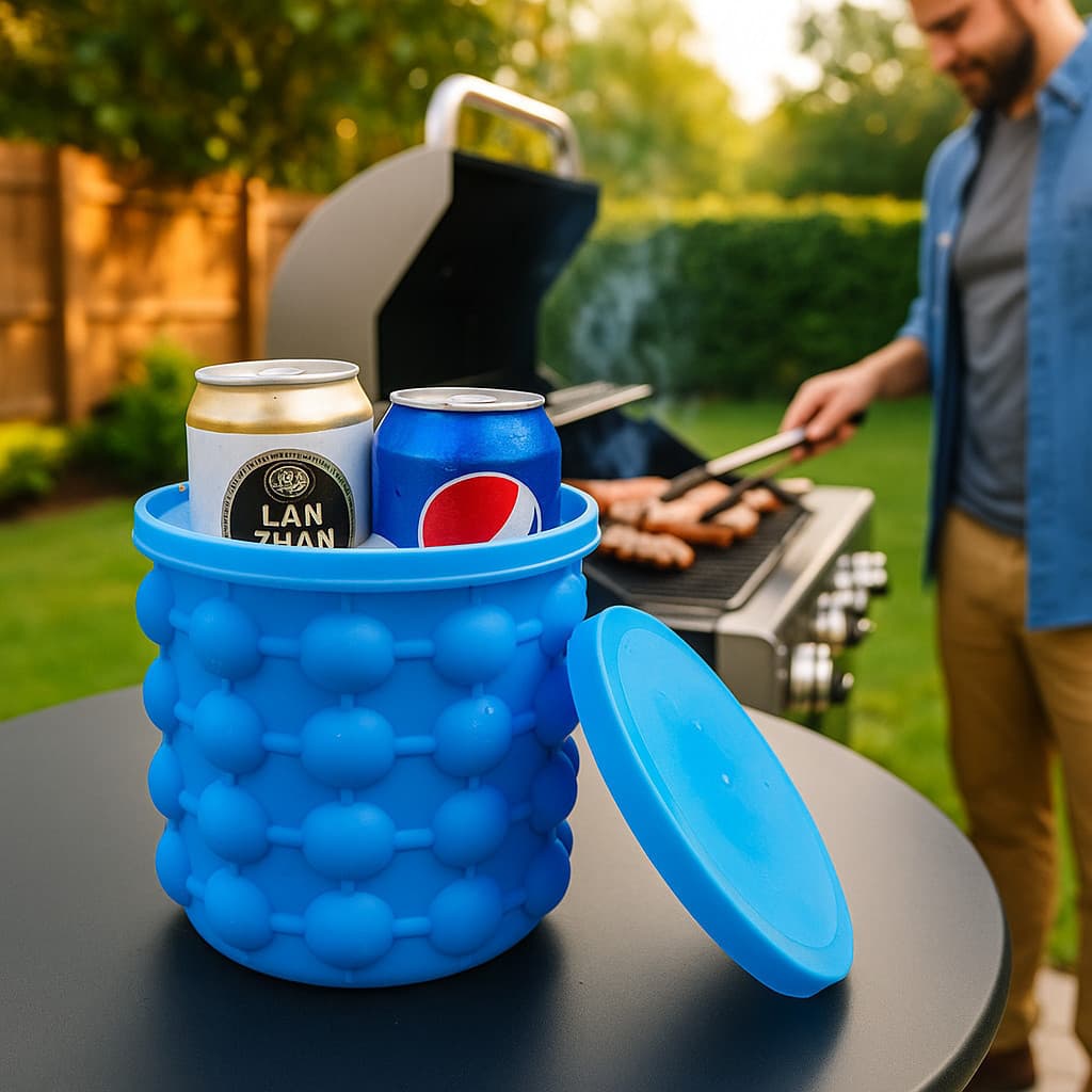 Balde Pote Drinks Gelo Silicone Conserva Armazena Recipiente Vasilha Latas Térmico Cubos Camping