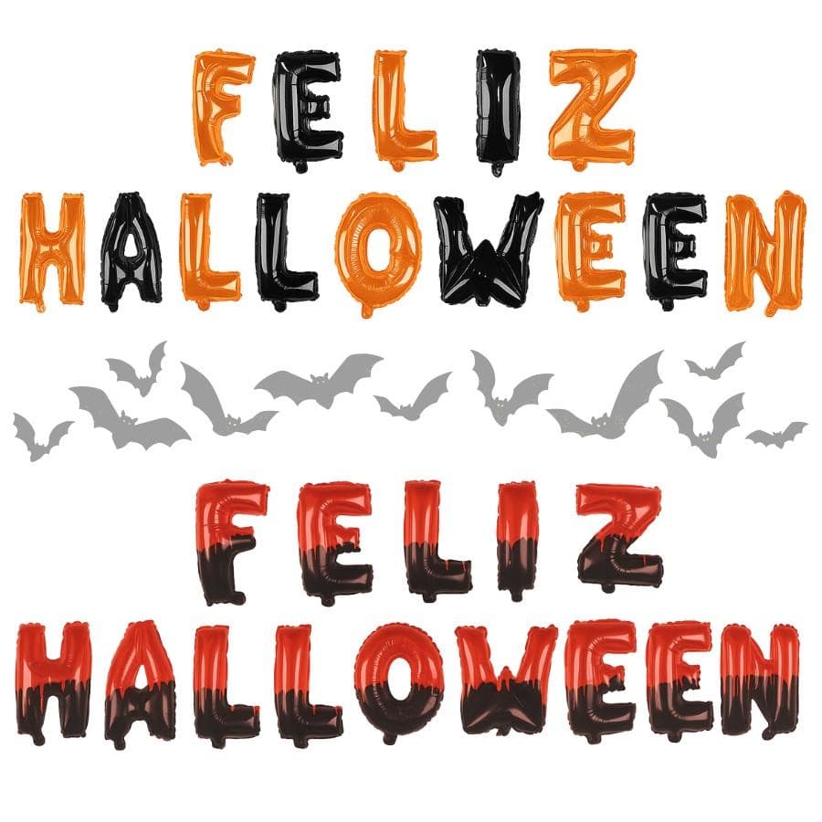 Kit Feliz Halloween Balões + Cortina Metalizada Festa Happy Halowen Hallowen Festa Decoração Balão