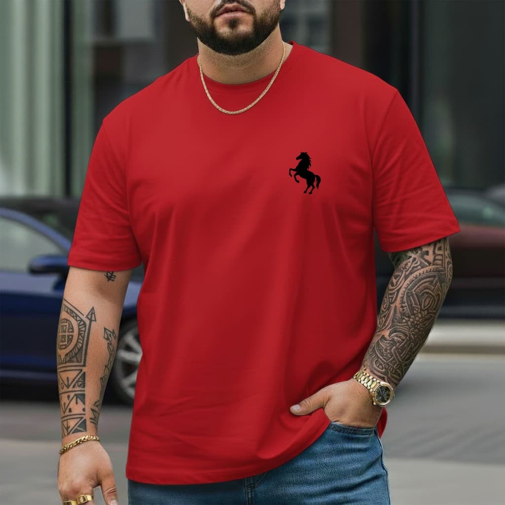 Camiseta Masculina P ao G5 Camisa em Algodão Tecido Premium Cavalo Lançamento