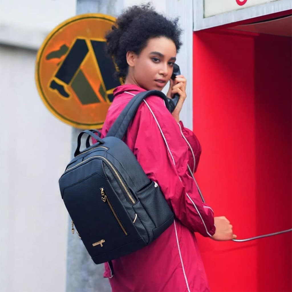 Senhoras mochila estudante impermeável mochila de trabalho