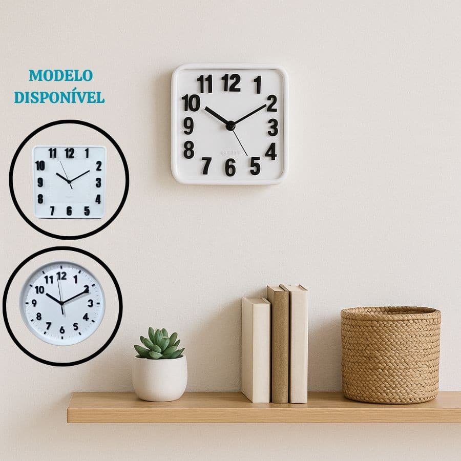 Casa Decoração Escritorio Relogio de Parede Quadrado/ Redondo Quartz Fundo Branco