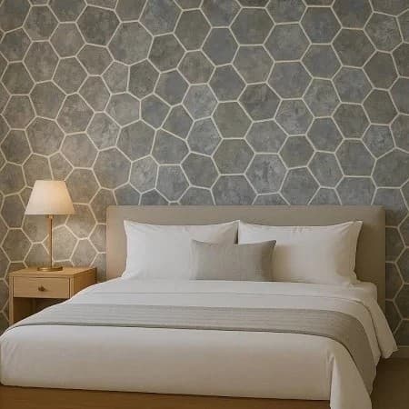 Papel Parede Sala Cozinha Banheiro Cinza Decorar Geladeira Cerâmica Metros Ripado Preto Pedras