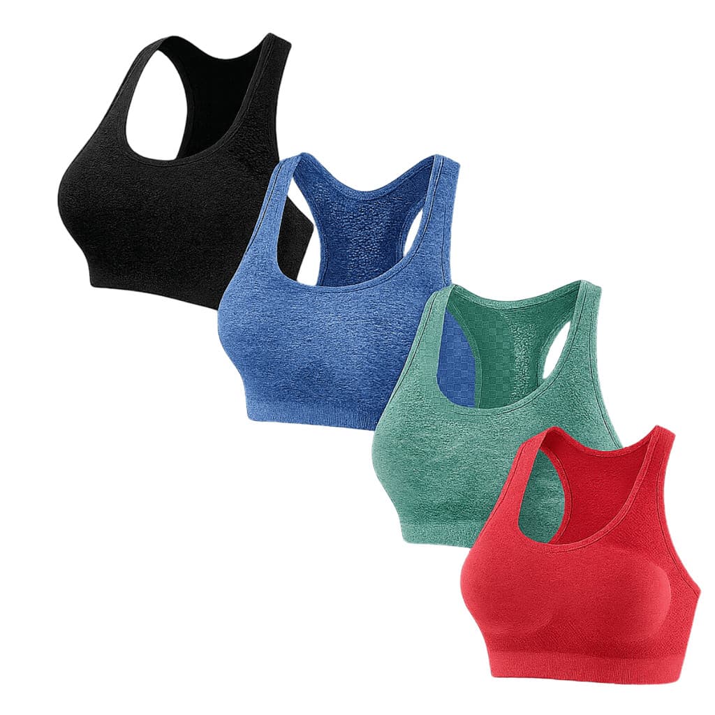 Kit 4 Tops Com Bojo Esportivo Fitness Academia Yoga Ciclismo