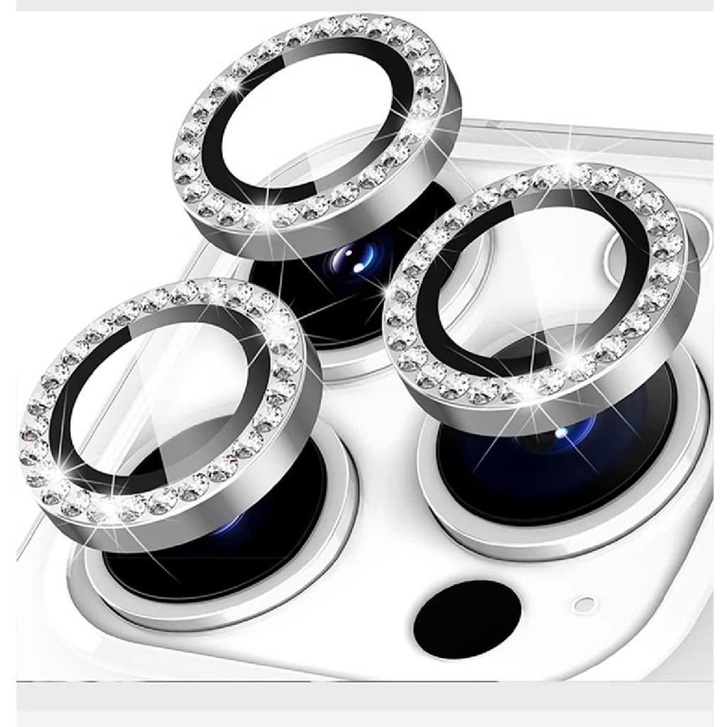 Kit Película Lente De Câmera Compatível Com iphone 11 12 13 14 15 16 Pro Plus Max Brilho Strass