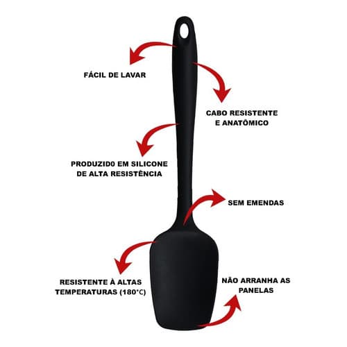 Colher De Silicone Premium Quality 27cm