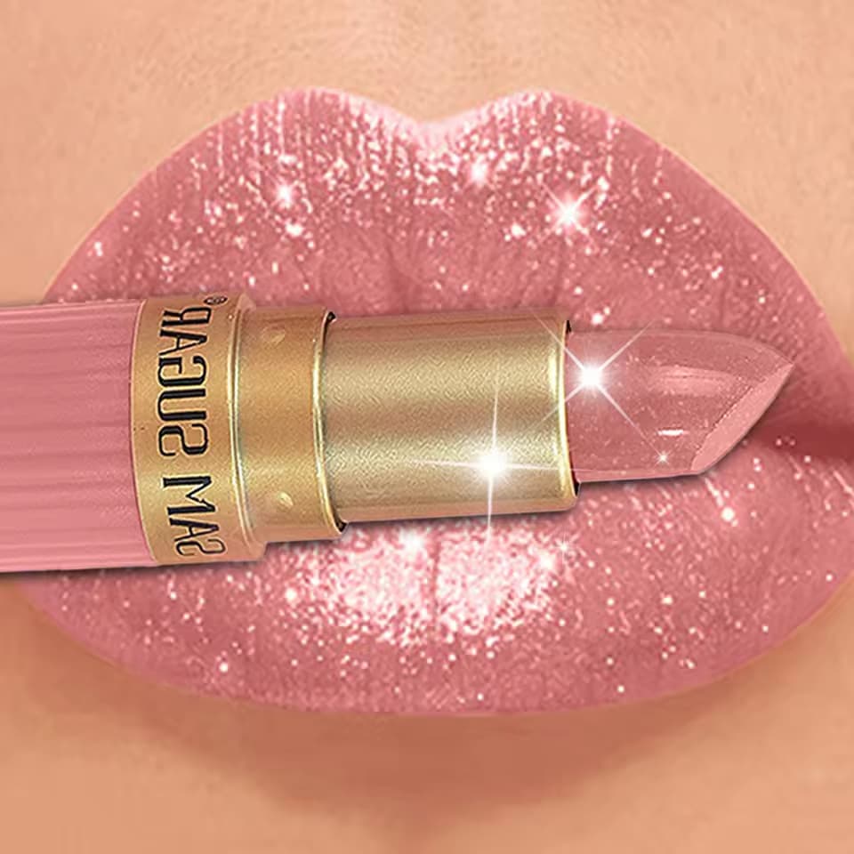 Batom Perolado Rosa Glitter Veludo Metálico À Prova D'água De Longa Duração Fosco Brilho Diamante Feminino Maquiagem Cos