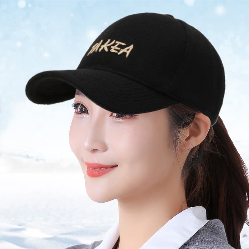 Novo chapéu feminino outono inverno versão coreana moda na moda quente boné de beisebol ins forro de lã engrossado chapé