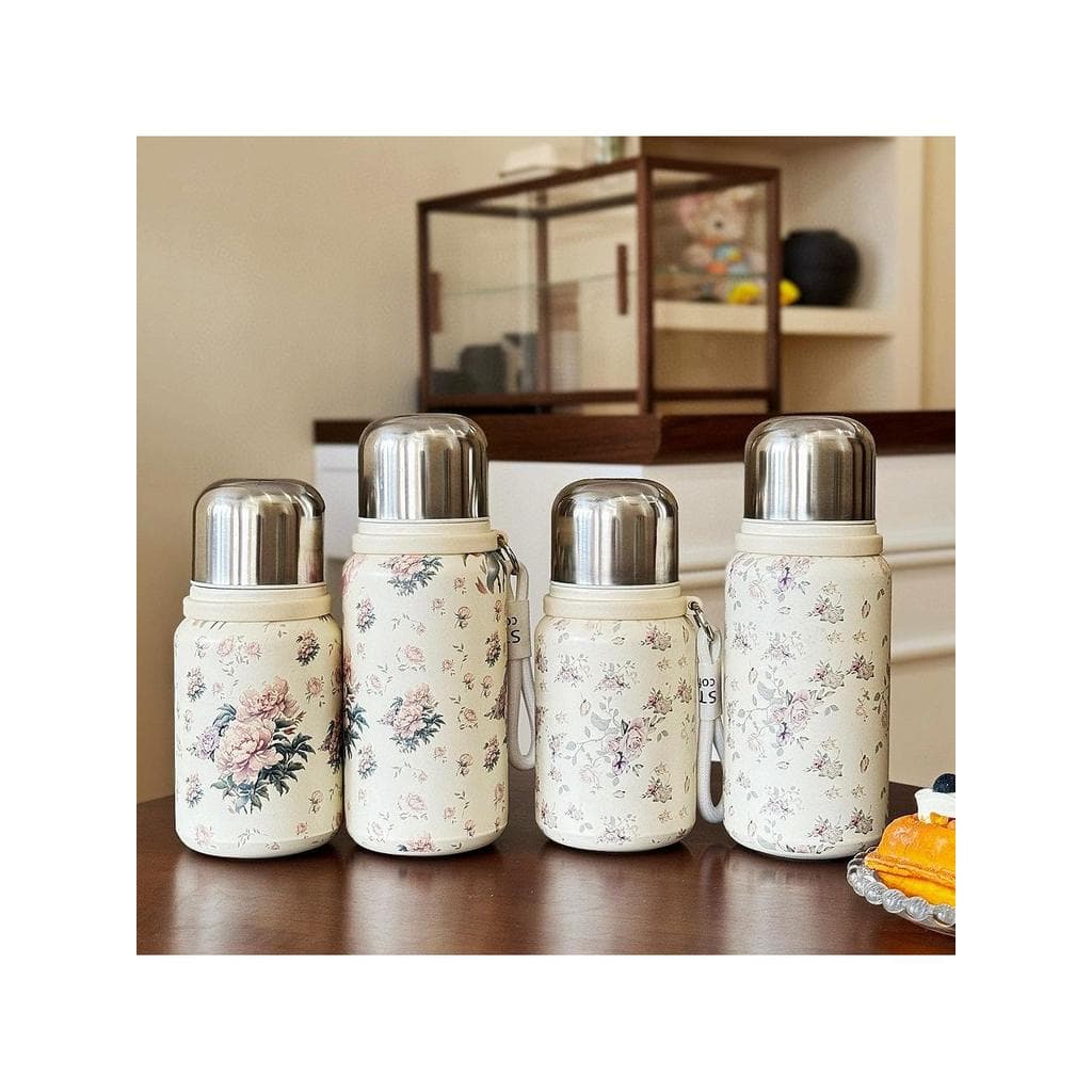 Retro rosa copo térmico 316 aço inoxidável nordeste grande flor xícara de chá senhoras High-End copo de água carro portá