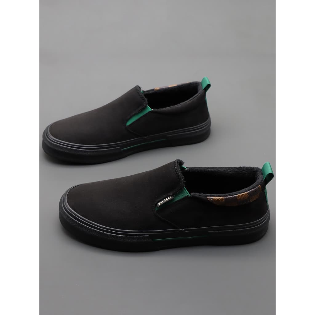 Sapatos de algodão de inverno 2024 novo estilo forro de lã dois sapatos masculinos de algodão de cano baixo sapatos de p