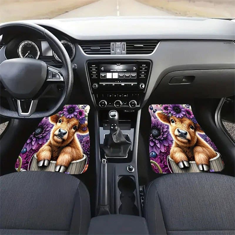Conjunto de 4 peças de tapete para pés de carro com padrão de Piano para animais de estimação, tapete antiderrapante Uni
