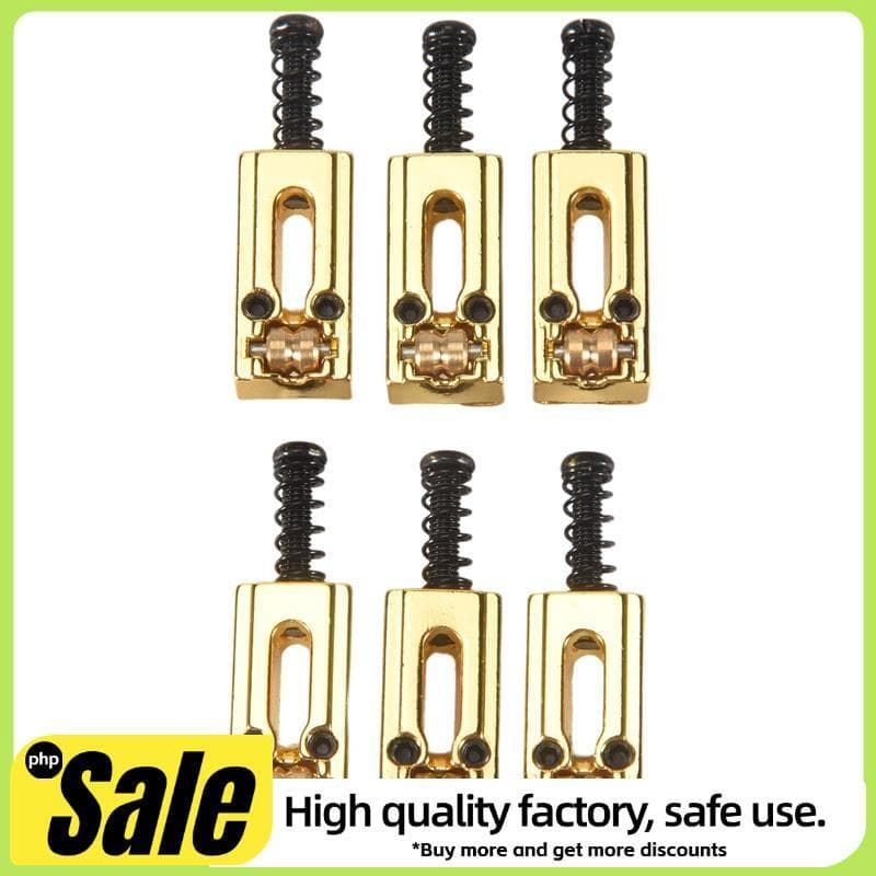 6 Pçs Metal Guitarra Ponte Sela Bola Rolo Corda Tremolo Selas Para Elétrica Peças De Reposição , Ouro