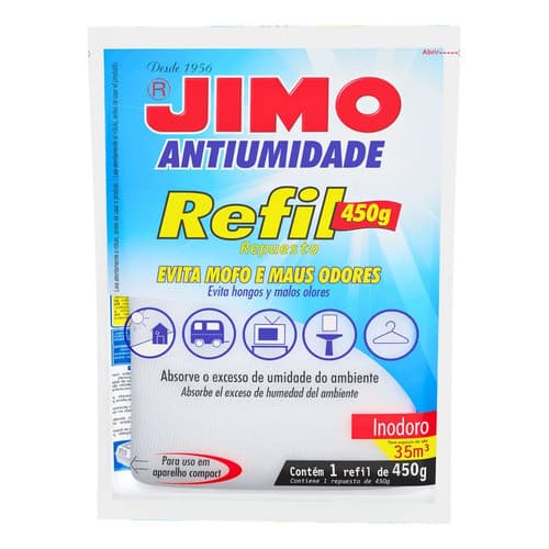 Refil Antimofo Jimo 450g Inodoro Desumidificador Evita Mofo