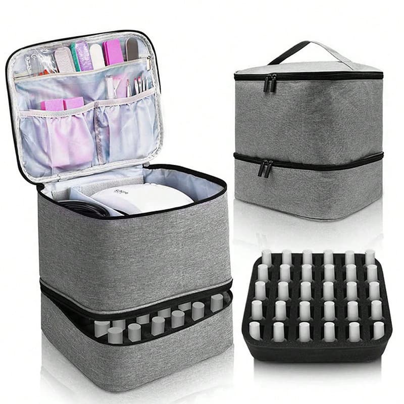 Cross-Border grande capacidade High-End saco cosmético portátil dupla camada unha polonês saco de armazenamento Manicure
