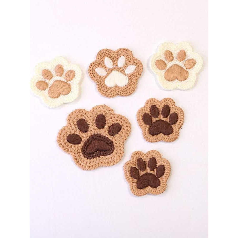 Mini remendo bonito Animal pata decoração roupas decoração acessórios de roupas DIY artesanato artesanal urso pata borda