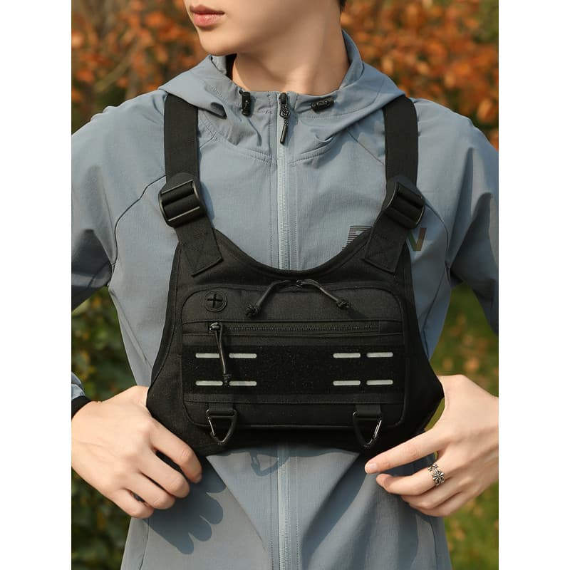 Homens novo estilo funcional colete saco de peito ao ar livre ciclismo mochila motocicleta saco multifuncional saco peit