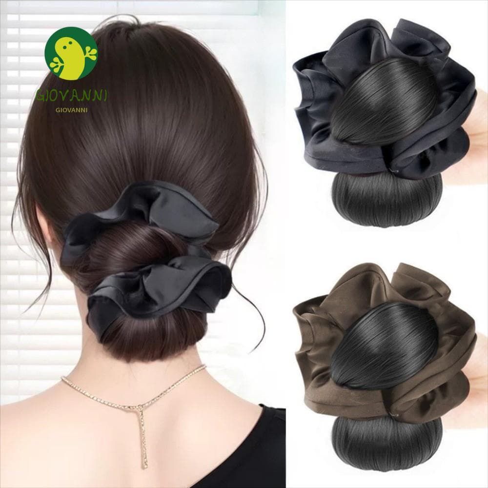 GIOVANNI Peças De Cabelo Falso , Extensões Elegante Peruca De Cabeça De Coque De Flor , Faixa Garra Clipe Bola