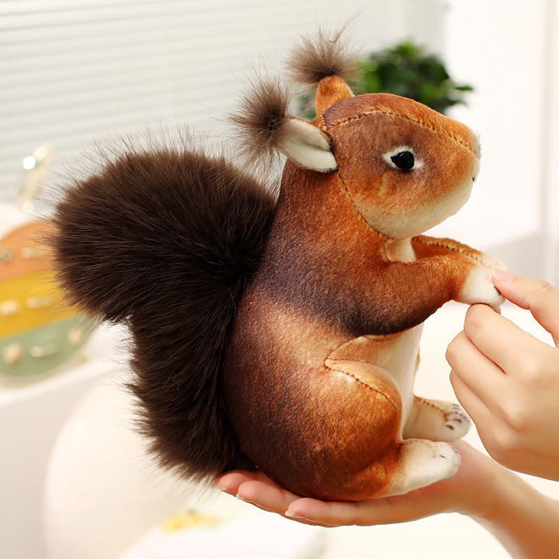 Simulação Esquilo Brinquedo De Pelúcia Bonito Pequeno Boneca Macio Reconfortante Zoológico Lembrança Presente Para Crian