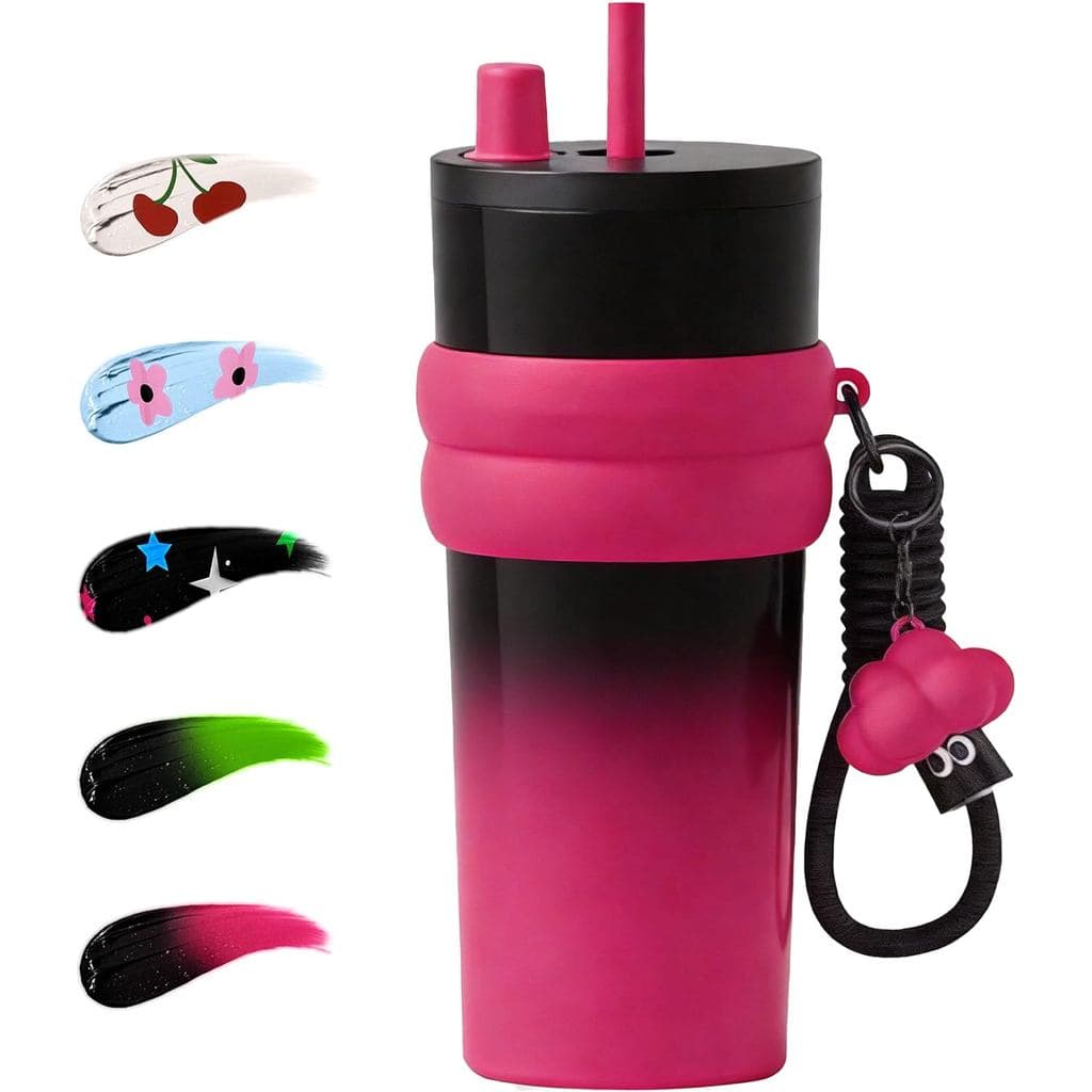 Copo térmico de aço inoxidável Disoza24OZ&Rose com tampa, copo de viagem à prova de vazamentos, presente de Natal, copo