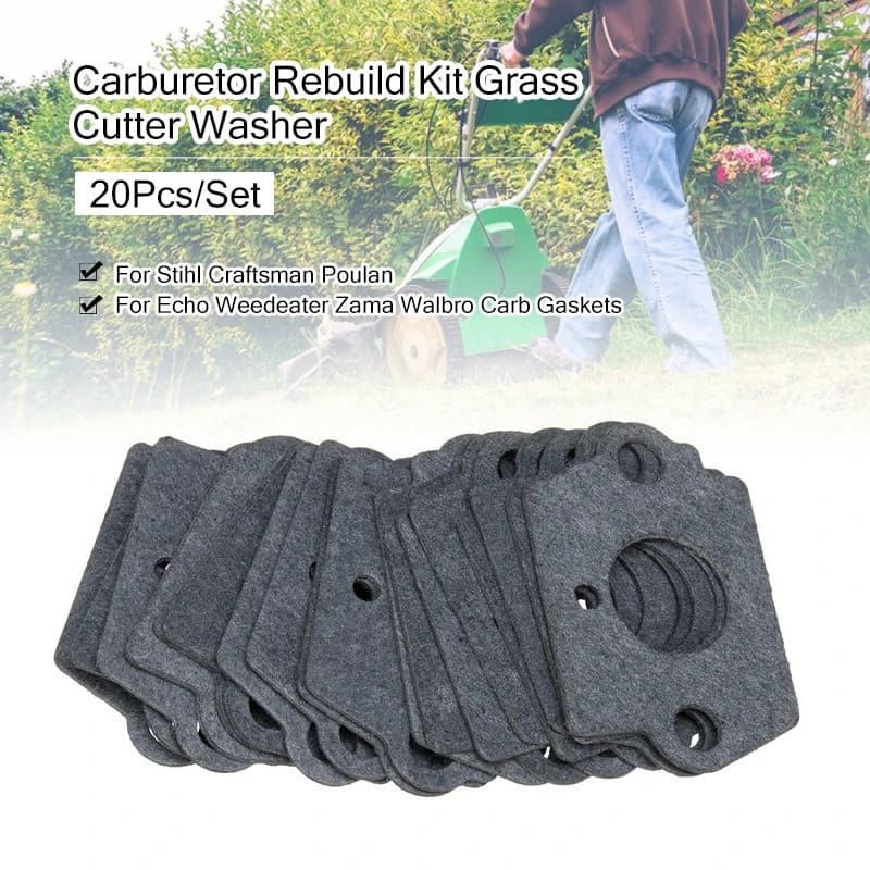 Conjunto de 20 Peças para Reparo de Carburador, Juntas para Cortador de Grama Stihl, Craftsman, Poulan, Echo Weedeater,
