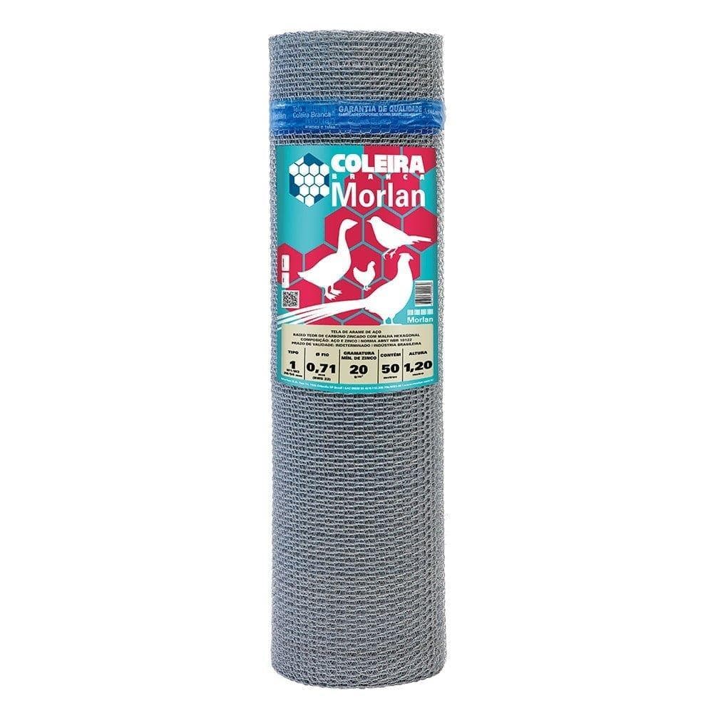 Tela Coleira Branca Morlan para Pinteiro 1x22x1,20m 50m