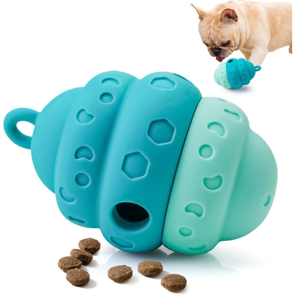 Brinquedo Dispensador de Petiscos para Cães, Dispensador de Comida em Silicone para Filhotes, Bola Interativa para Alime