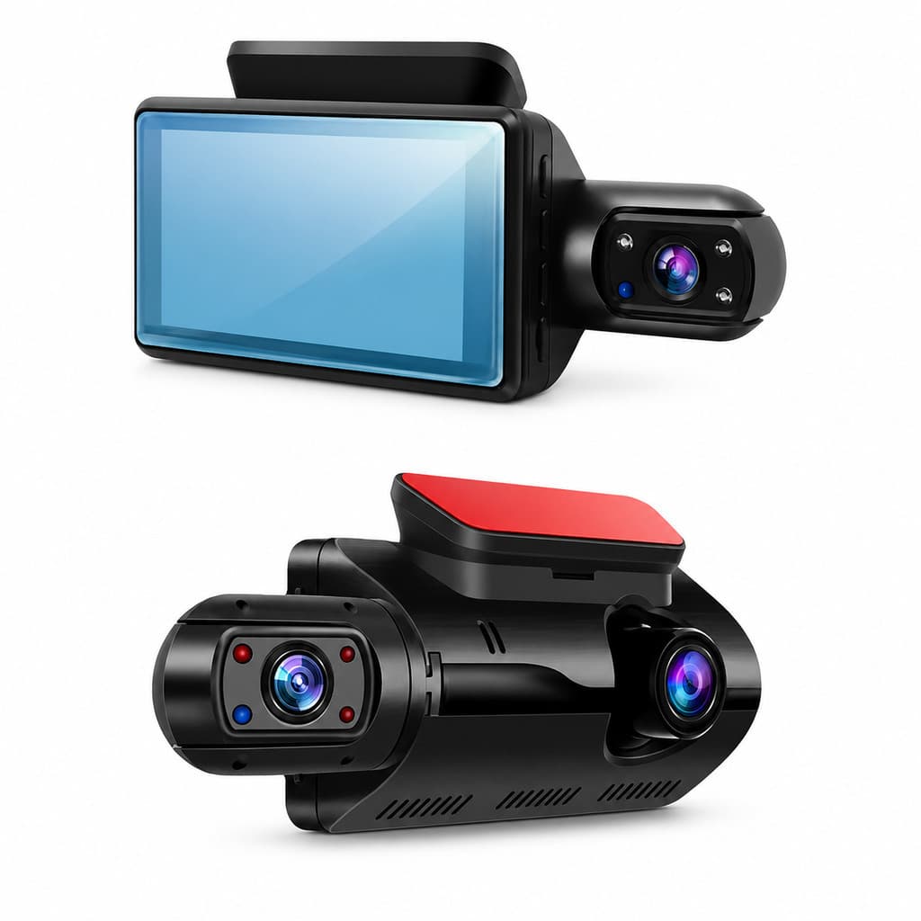 Câmera Veicular WiFi Full HD Dupla Lente Frente e Interior Dash Cam para Carro com Sensor G