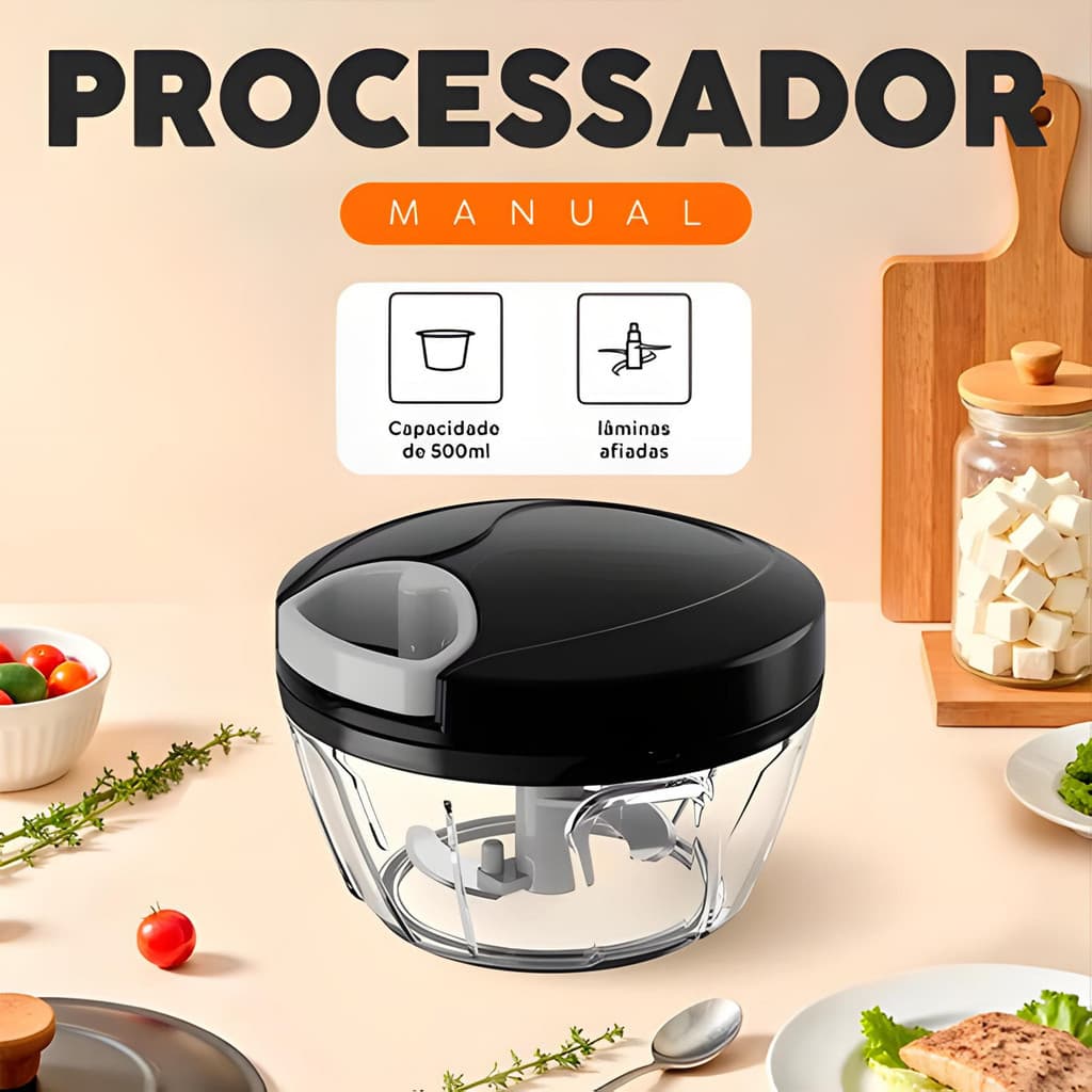 Triturador De Alimentos Manual Processador Picador Fatiador Legumes
