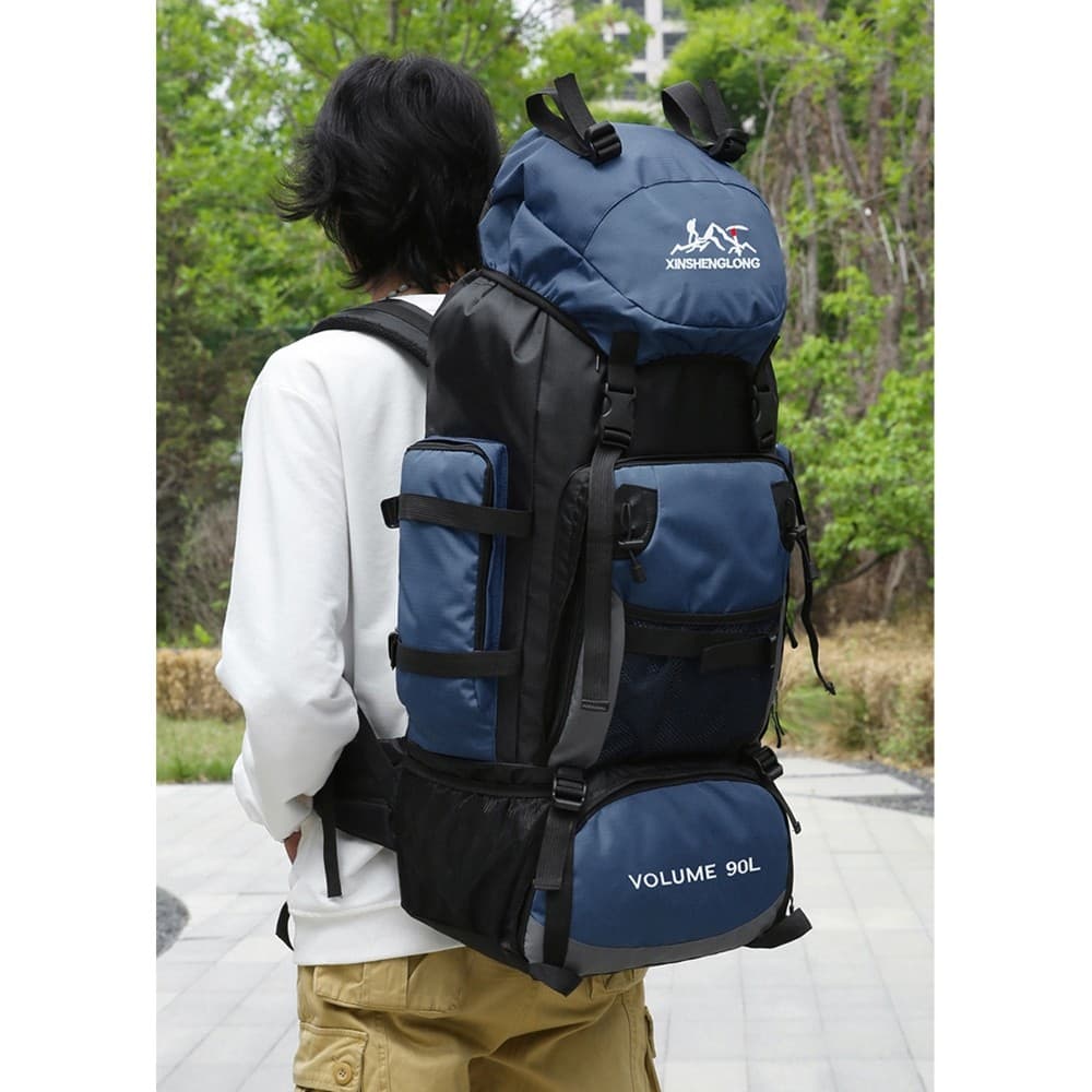 90L leve acampamento ao ar livre grande mochila impermeável resistente ao desgaste mochila grande capacidade saco de via