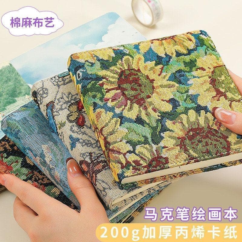 Marcador de tecido livro de pintura novo produto portátil 200g acrílico marcador livro engrossado em branco Flip música
