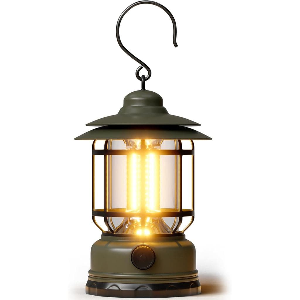 Luz de emergência LED, 1500 lúmens com ajuste de brilho contínuo, luz de barraca retro leve alimentada por bateria e rec