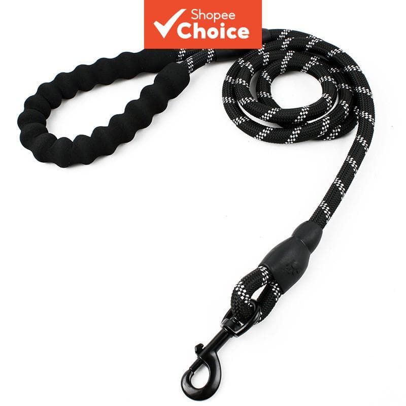 Trela De Corda Para Cães Resistente Caminhadas E Corrida-Treinamento De Nylon De Alta Resistência Com Alça De Neoprene M