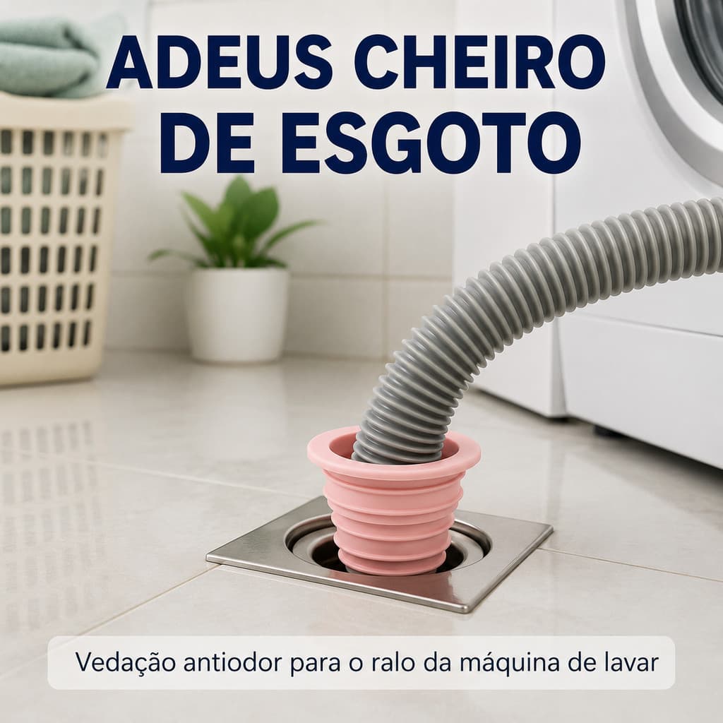 Adaptador Ralo Máquina Lavar Antiodor Vedação Mangueira Anti Barata Inseto Tira Cheiro Esgoto Pia