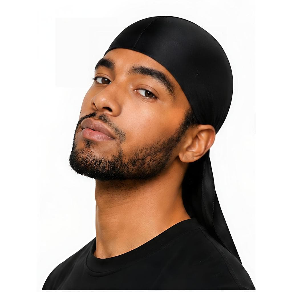 Durag Preto Ajustável Unissex para Estilo Urbano, Hip Hop, Dança, Treino e Uso Diário