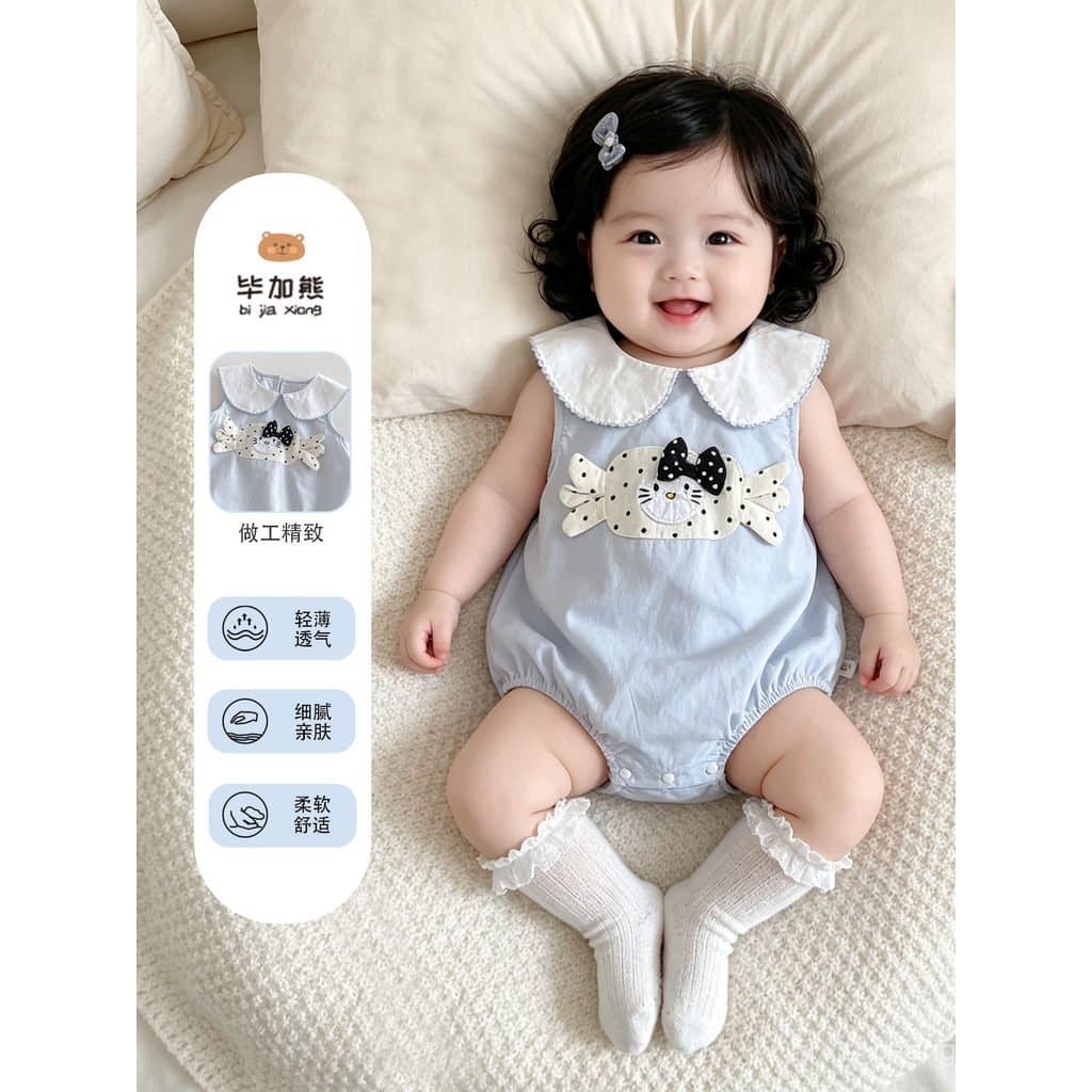 Novas roupas de verão para bebês e crianças pequenas, novo macacão para meninas, estilo leve para crianças pequenas, mac