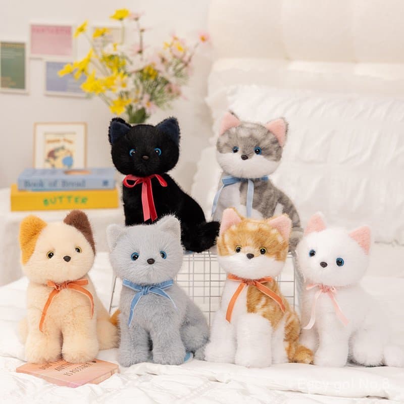 Gato Bonito Brinquedos De Pelúcia Simulação Bonecas Animais Presentes De Aniversário Natal Para Crianças Decoração De Ca