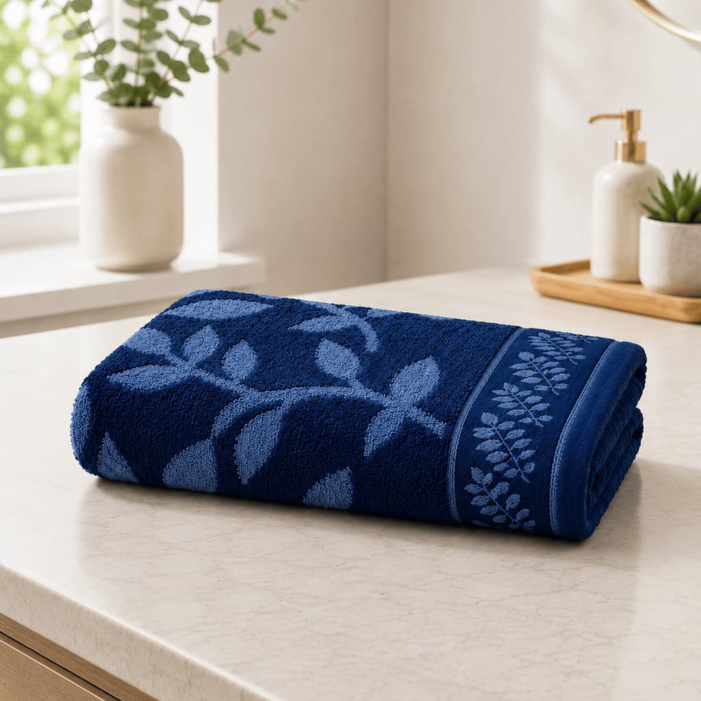 Toalha de Banho Azul Algodão Confortável Alta Absorção Macia 70x1,40 Banheiro Enxoval Piscina Praia
