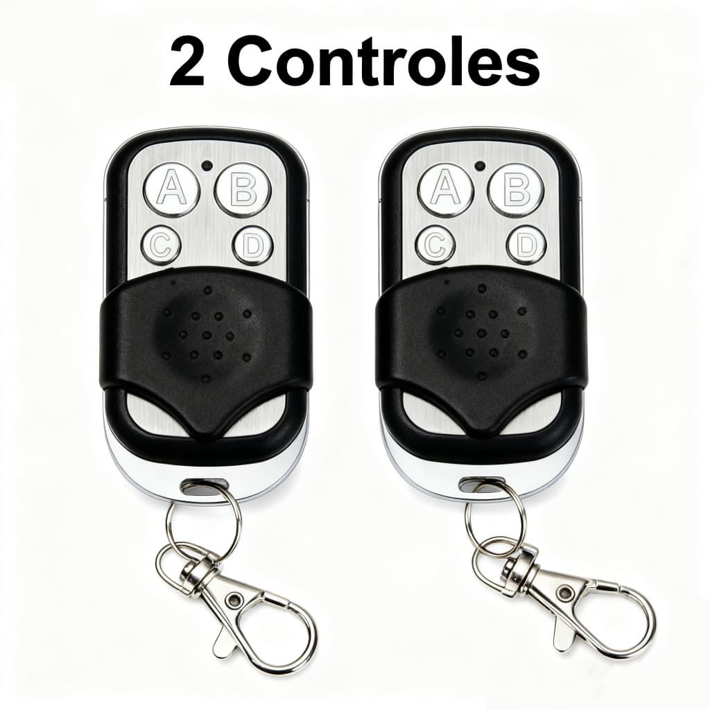 Controle Remoto Universal para Portão Elétrico Eletrônico Garagem com Chaveiro 433mhz 4 Botões