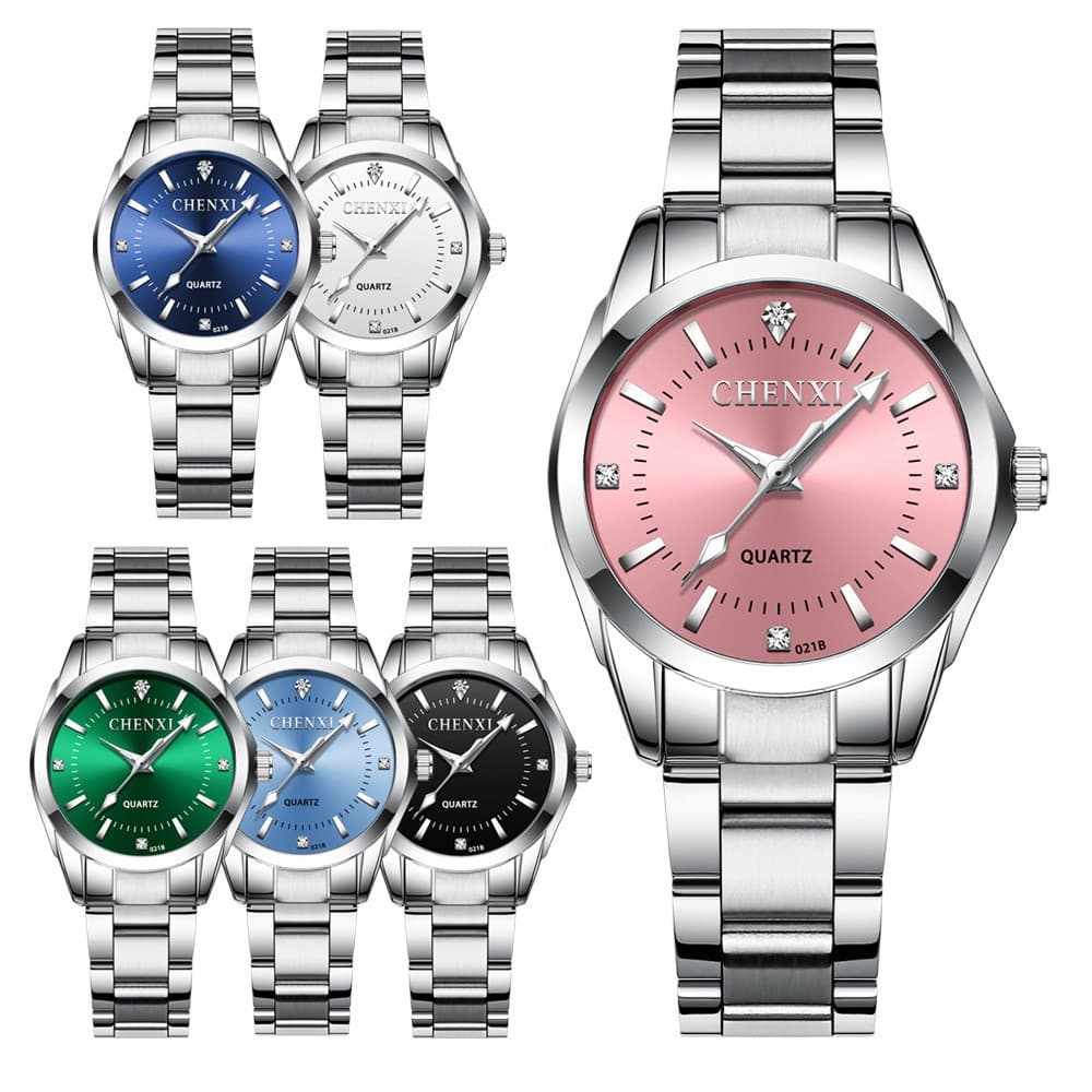 Relógio Elegante para Senhoras CHENXI, Mostrador Colorido, Relógio de Pulso Simples para Meninas, Relógio de Quartzo, co