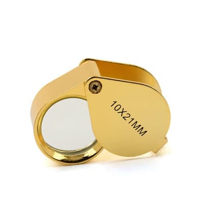 Lupa de bolso dobrável Metal 10 vezes lupa 10x17mm selo avaliação jóias lupa ouro