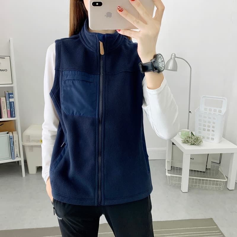 Primavera outono novo estilo Polar velo jaqueta das mulheres dos homens colete sem mangas casal ao ar livre vestido Casu