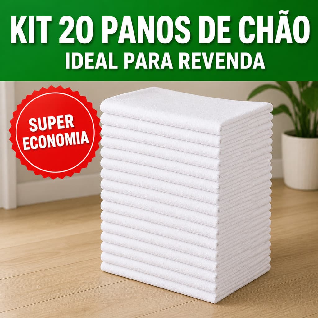 20 Pano de Chão Branco Grande 58x38cm Alta Absorção Limpeza Pesada pano absorvente pronta entrega frete grátis