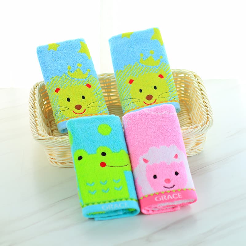 Jieliya toalha de desenho animado algodão puro padrão Animal fofo macio forte absorção de água 9222-1-2 toalha infantil